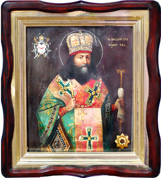 Икона свт. Феодосия Черниговского с частицей мощей