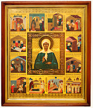 Икона и житие святой блаженной Матроны Московской 