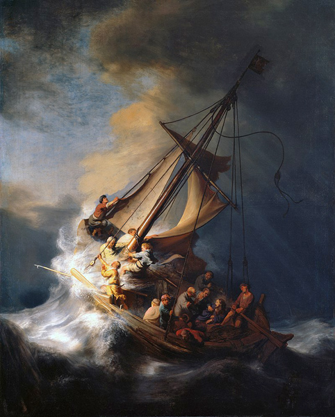 Челн Христа во время бури. Рембрандт Харменс ван Рейн