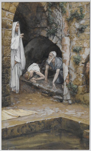 Человек сей пошел и объявил Иудеям, что исцеливший его есть Иисус. Джеймс Тиссо <br> Бруклинский музей