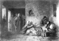 Воскрешение дочери Иаира.   Эскиз. 1871 г. <br>Государственный музей-усадьба В. Д. Поленова.