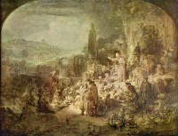 Проповедь Иоанна Крестителя.  ,  1634-36 гг.<br>Берлин, картинная галерея.