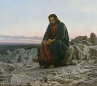 Христос в пустыне.  1872 г. <br> Государственная Третьяковская галерея, Москва