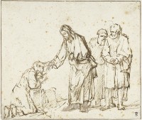 Христос исцеляет прокажённого. , 1650 г. <br>Государственный музей, Амстердам.